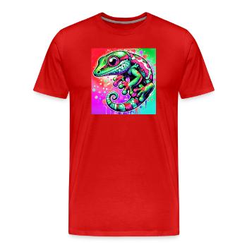 Gecko - T-shirt bio Premium Homme - rouge - Devant - Damien (186cm)