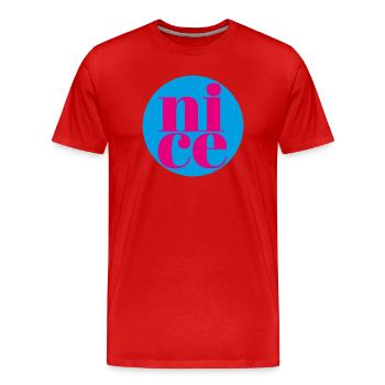 nice - Men's Premium Organic T-Shirt - red - Front - Damien (186cm)