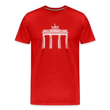 Porte de Brandebourg à Berlin - T-shirt bio Premium Homme - rouge - Devant - Damien (186cm)