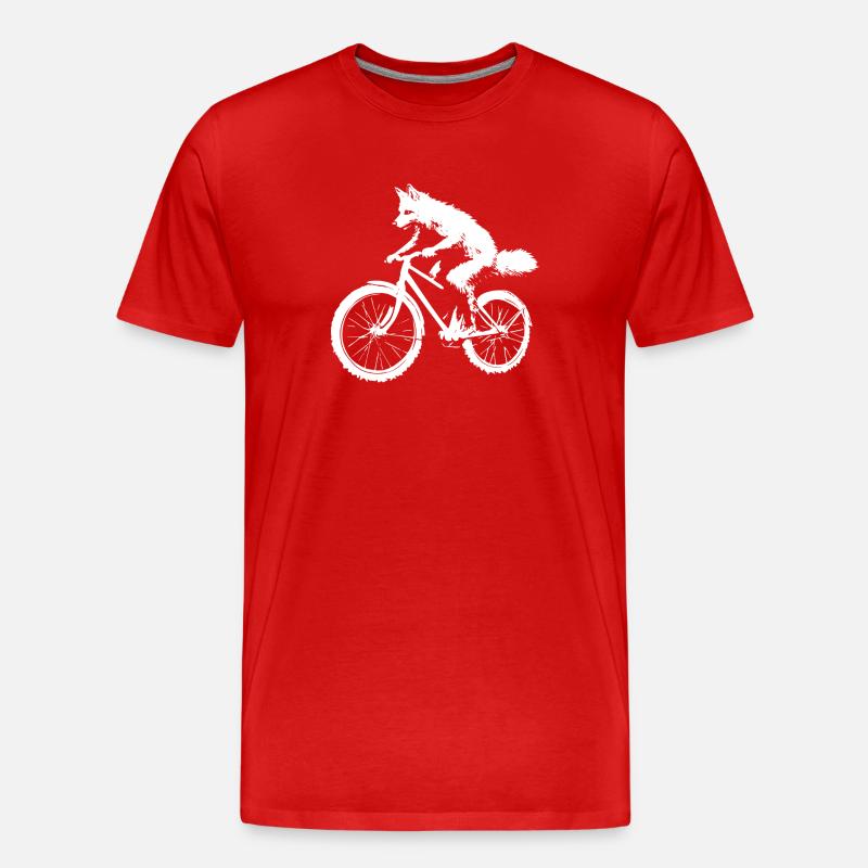 Bicycle Fox - Men's Premium Organic T-Shirt - red