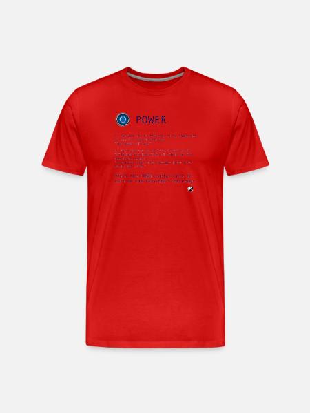 Power Button Illustration with Funny Inscription - Men's Premium Organic T-Shirt - red