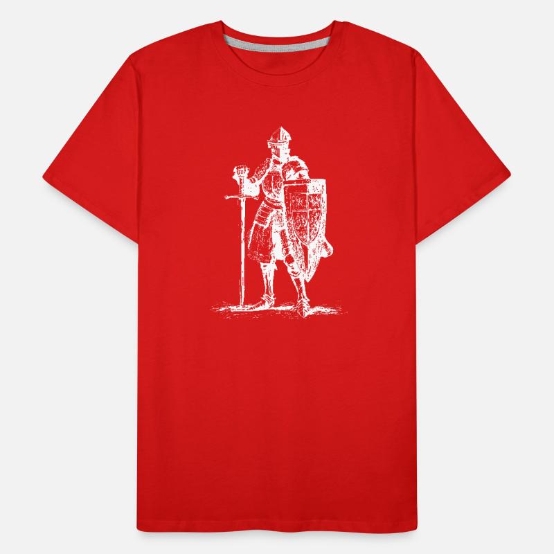 Knight in Plate Armor Silhouette Men's Premium Organic T-Shirt