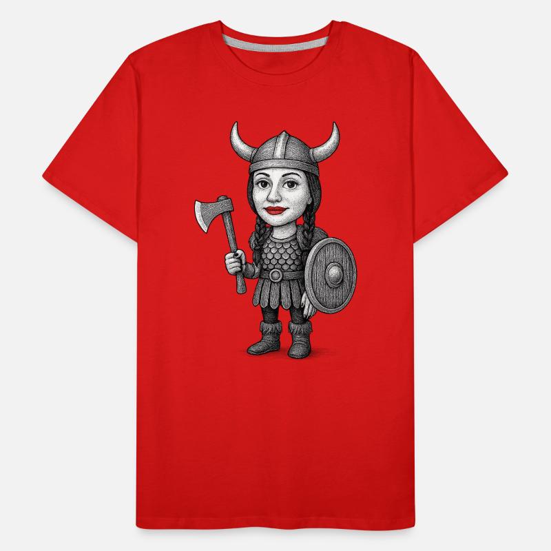 Viking Red Lips Warrior Men's Premium Organic T-Shirt