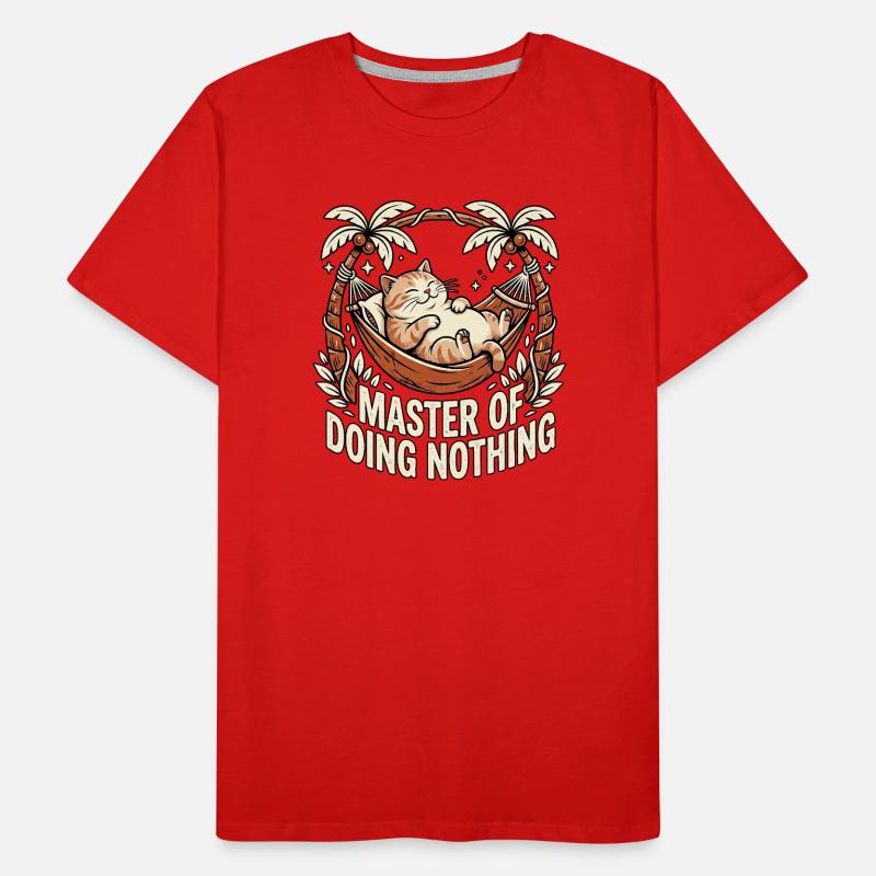Cat Master Of Doing Nothing Männer Premium Bio T-Shirt