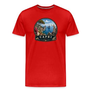 Urlaub auf Capri Italien Mittelmeer Urlaubsziel - Männer Premium Bio T-Shirt - Rot - Vorne - Damien (186cm)