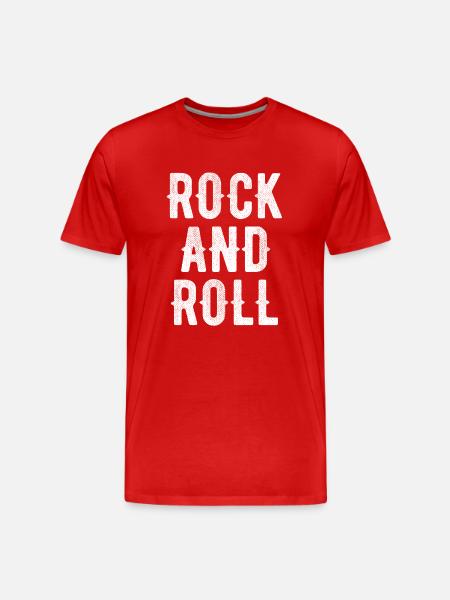 Rock'n'Roll Bold Typografie - Männer Premium Bio T-Shirt - Rot
