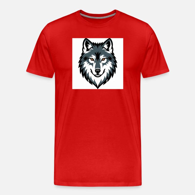 Wolf Graphic Emblem - Men's Premium Organic T-Shirt - red