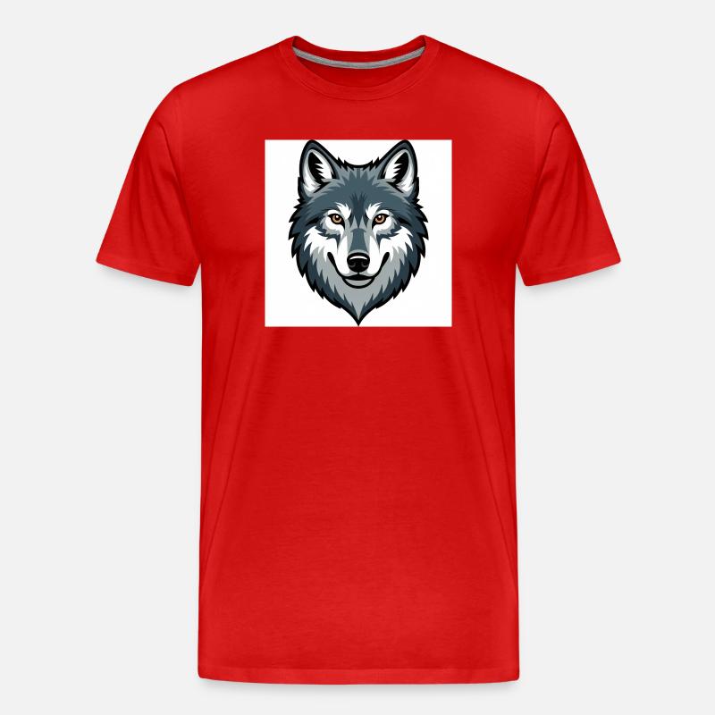 Wolf Head – illustration stylisée - T-shirt bio Premium Homme - rouge
