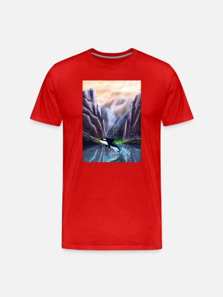 Orca jumping in mountain valley - Men's Premium Organic T-Shirt - red