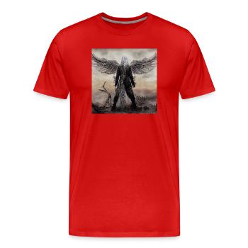 Winged Guardian in the Mist - Men's Premium Organic T-Shirt - red - Front - Damien (186cm)