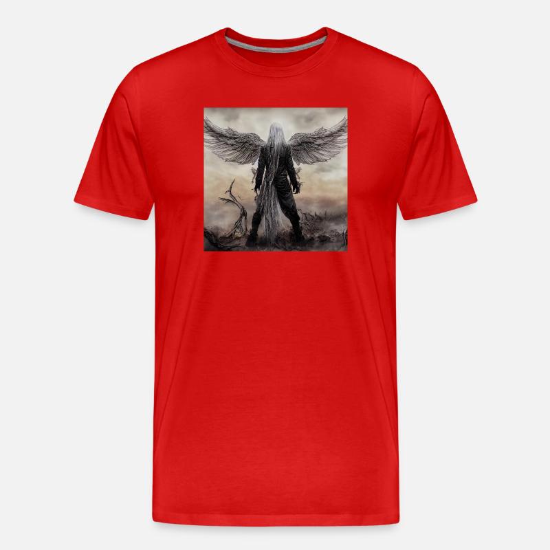 Geflügelter Wächter im Nebel - Männer Premium Bio T-Shirt - Rot