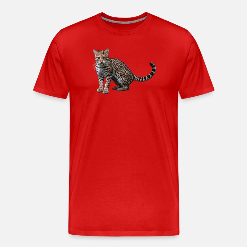 Künstlerischer Leopard - Männer Premium Bio T-Shirt - Rot