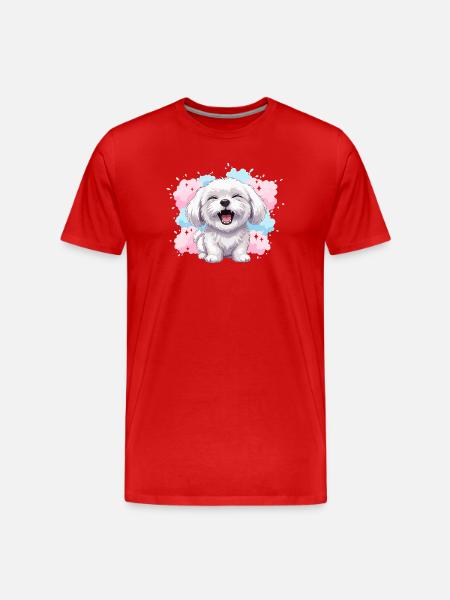 Éclaboussure pastel joyeuse et duveteuse - T-shirt bio Premium Homme - rouge