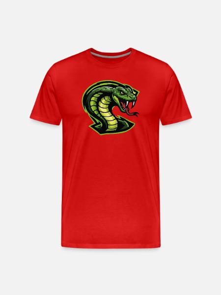 Green Cobra Head Illustration - Men's Premium Organic T-Shirt - red
