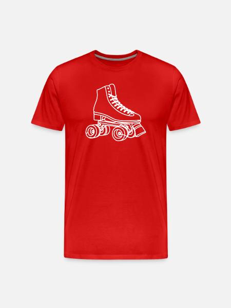 Roller Skates Drawing - Men's Premium Organic T-Shirt - red