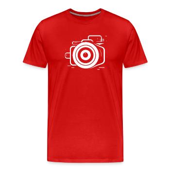 Kamera Fokus - Männer Premium Bio T-Shirt - Rot - Vorne - Damien (186cm)