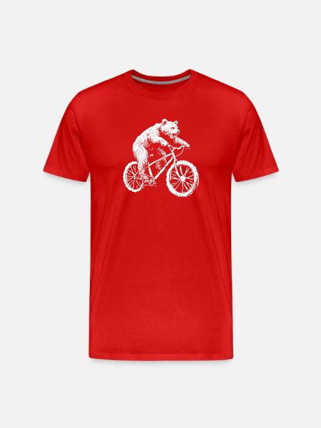 Bicycle Bear - Men's Premium Organic T-Shirt - red