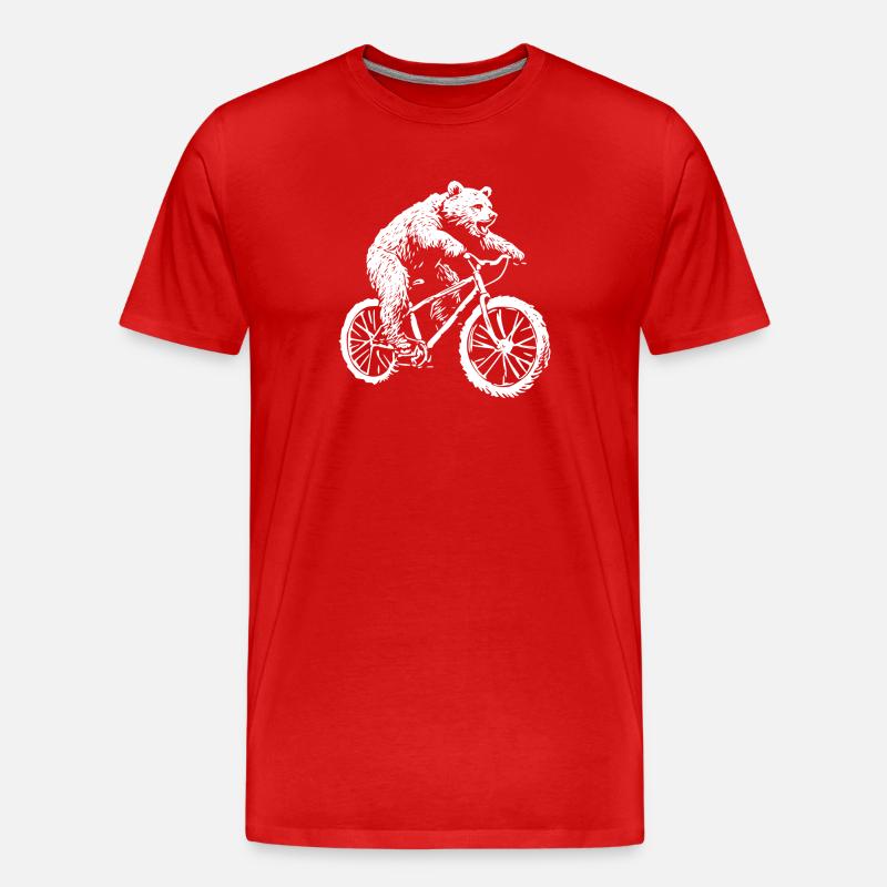 Fahrrad Bär - Männer Premium Bio T-Shirt - Rot