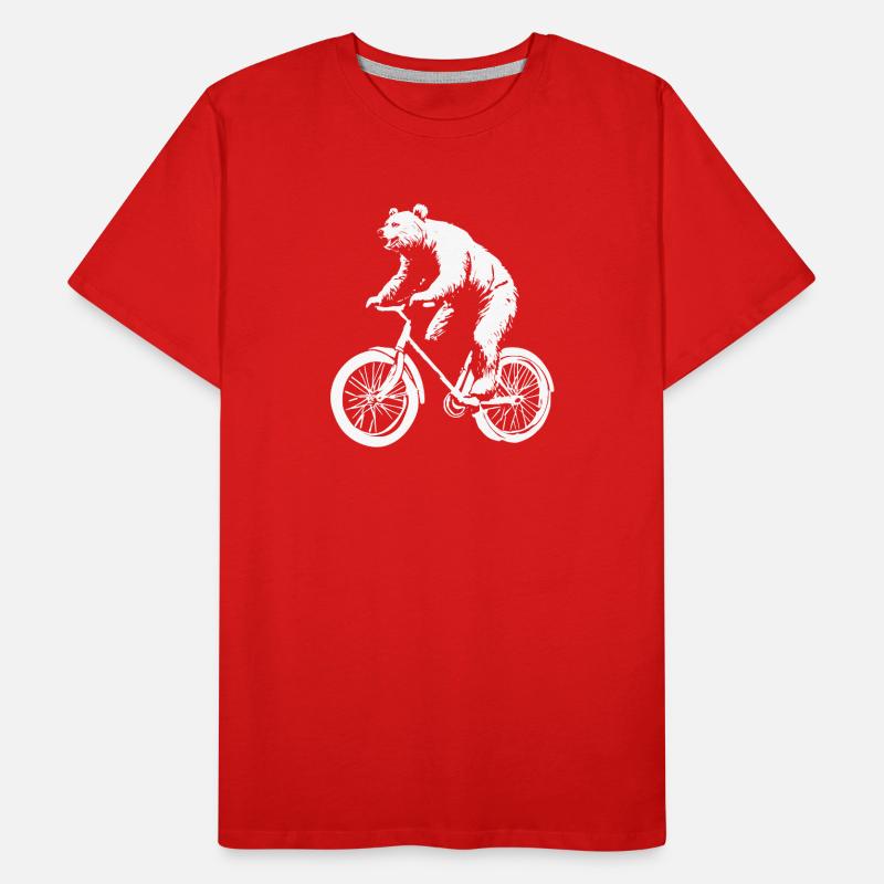 Funny Bicycle Bear Men's Premium Organic T-Shirt