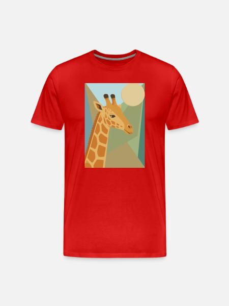 Geometric Giraffe Safari Art - Men's Premium Organic T-Shirt - red