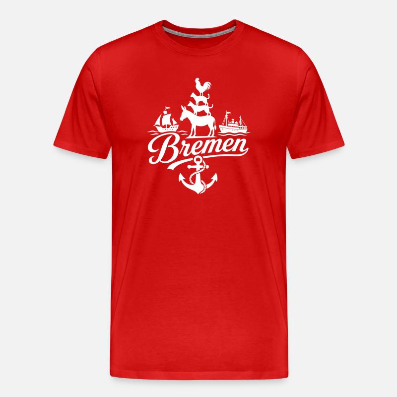 Bremen - Männer Premium Bio T-Shirt - Rot