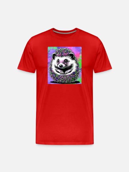 hedgehog - Men's Premium Organic T-Shirt - red