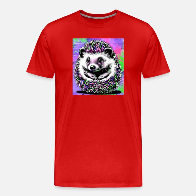Igel - Männer Premium Bio T-Shirt - Rot