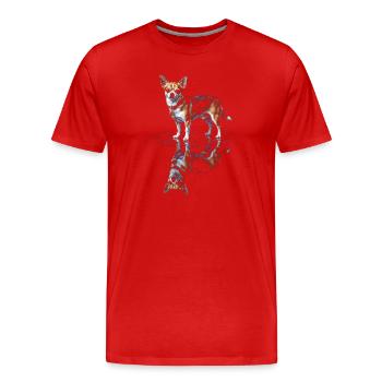 Chihuahua Water Reflection - Men's Premium Organic T-Shirt - red - Front - Damien (186cm)