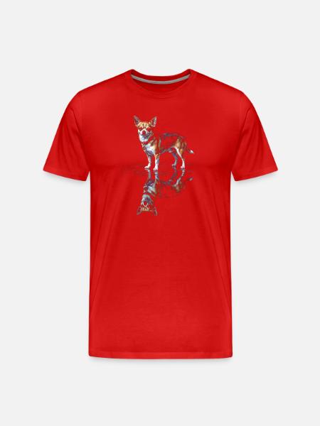 Chihuahua Water Reflection - Men's Premium Organic T-Shirt - red