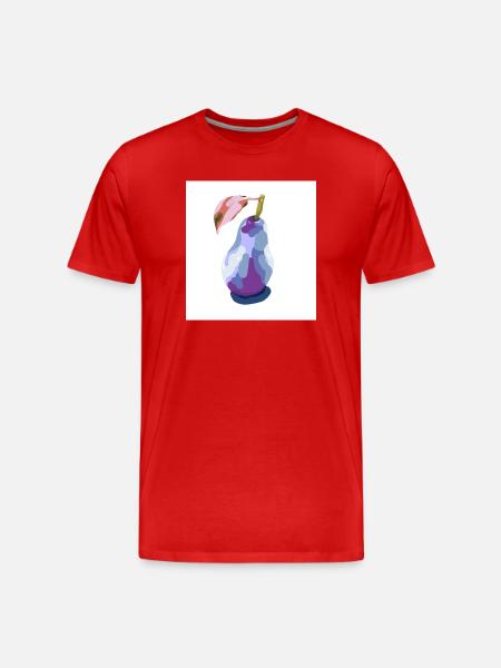 Pear in Pastels Abstract - Men's Premium Organic T-Shirt - red