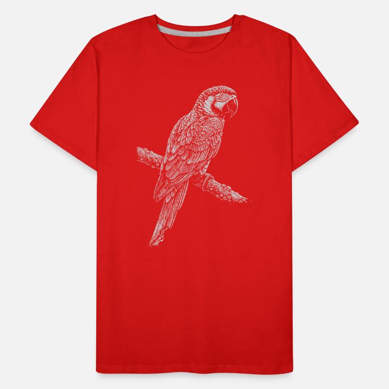 Silhouette de perroquet sur une branche T-shirt bio Premium Homme
