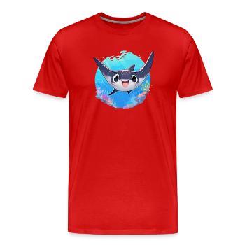 Raies Manta Raies - T-shirt bio Premium Homme - rouge - Devant - Damien (186cm)