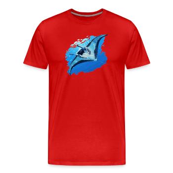 Raies Manta Raies - T-shirt bio Premium Homme - rouge - Devant - Damien (186cm)