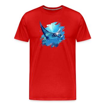 Raies Manta Raies - T-shirt bio Premium Homme - rouge - Devant - Damien (186cm)