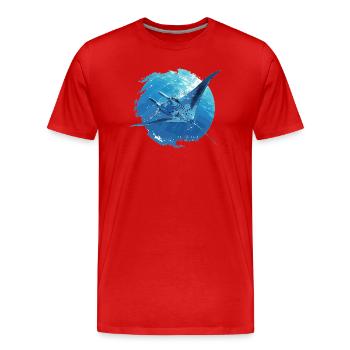 Raies Manta Raies - T-shirt bio Premium Homme - rouge - Devant - Damien (186cm)