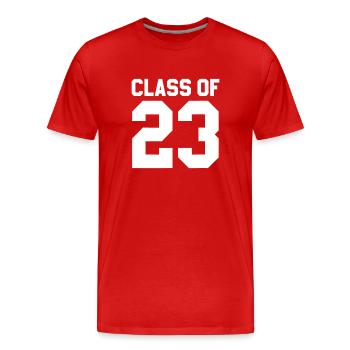Promotion des 23 Diplômés audacieux - T-shirt bio Premium Homme - rouge - Devant - Damien (186cm)