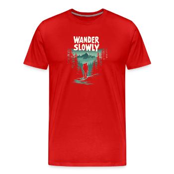 Errer lentement Marcher lentement Forêt - T-shirt bio Premium Homme - rouge - Devant - Damien (186cm)