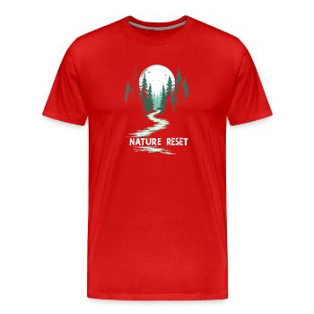 Errer lentement Marcher lentement Forêt - T-shirt bio Premium Homme - rouge - Devant - Damien (186cm)