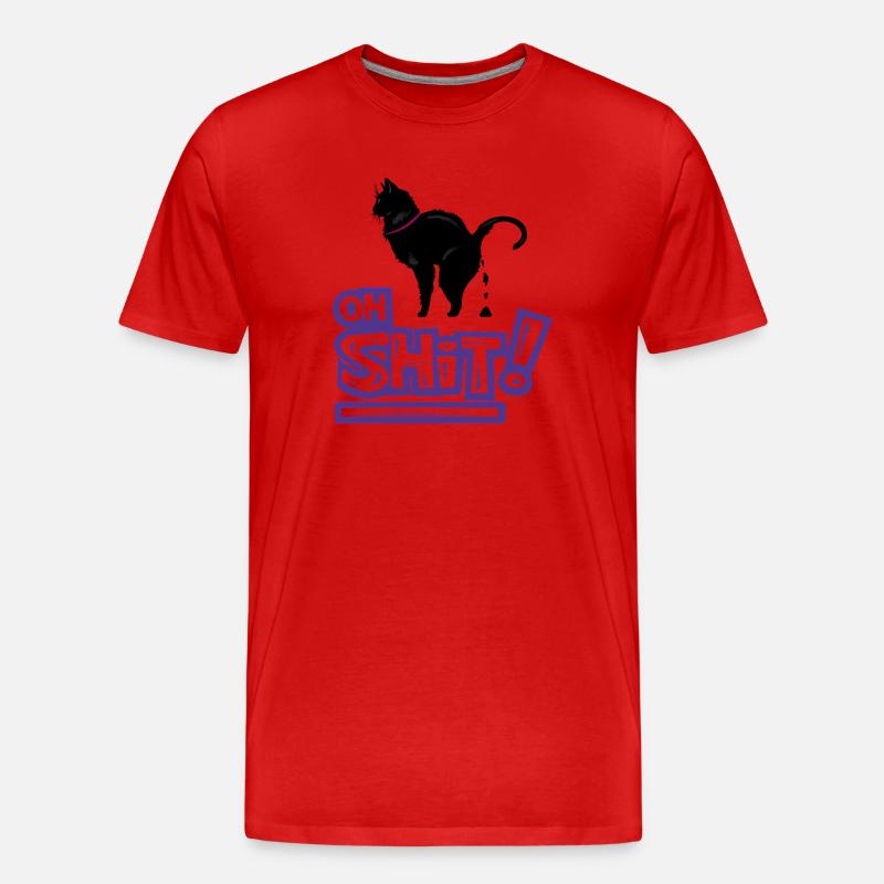 Kat Oh Shit Graffiti Exclamation - Men's Premium Organic T-Shirt - red