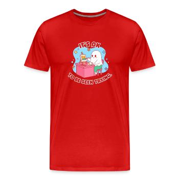 Its OK to Be Seen Trying - Men's Premium Organic T-Shirt - red - Front - Damien (186cm)
