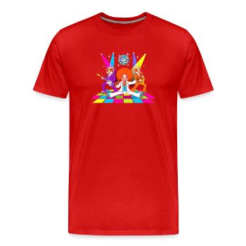 DiscoKuh in a glittering appearance - Men's Premium Organic T-Shirt - red - Front - Damien (186cm)