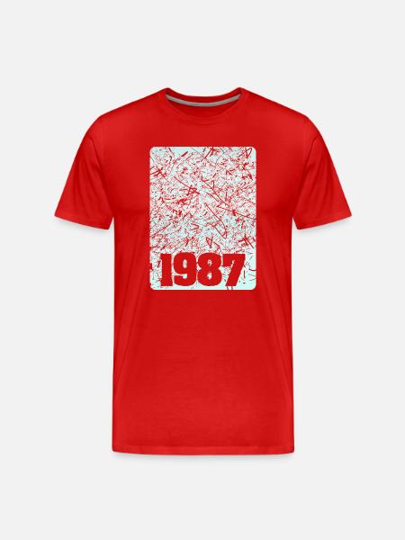 Figure 1987 - T-shirt bio Premium Homme - rouge