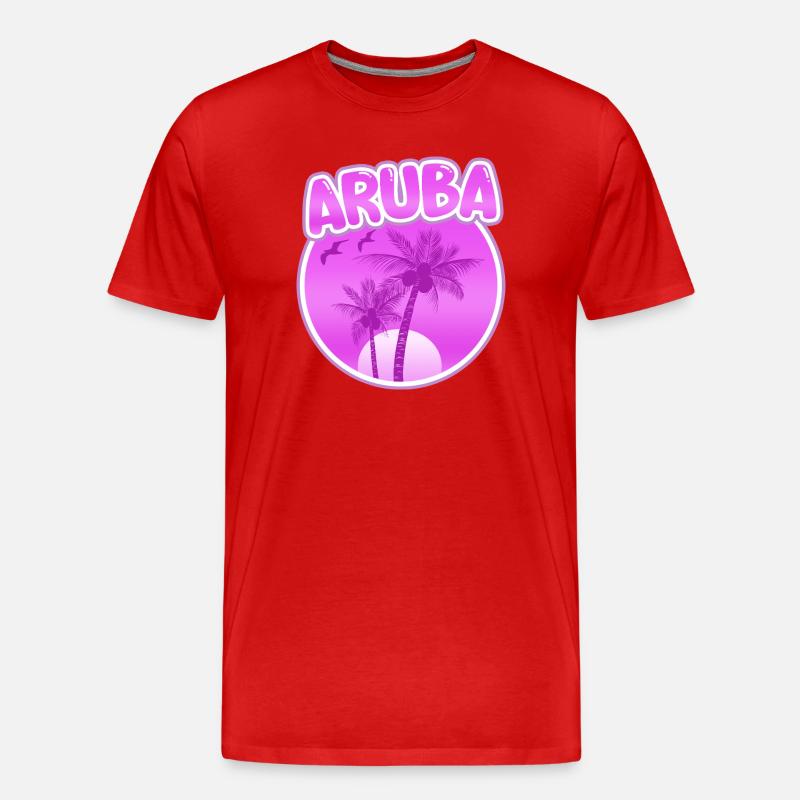 Aruba als Strand - Männer Premium Bio T-Shirt - Rot