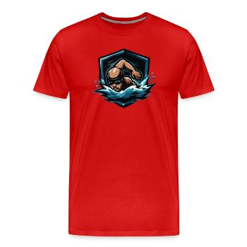 Wasserhelden Sprint - Männer Premium Bio T-Shirt - Rot - Vorne - Damien (186cm)