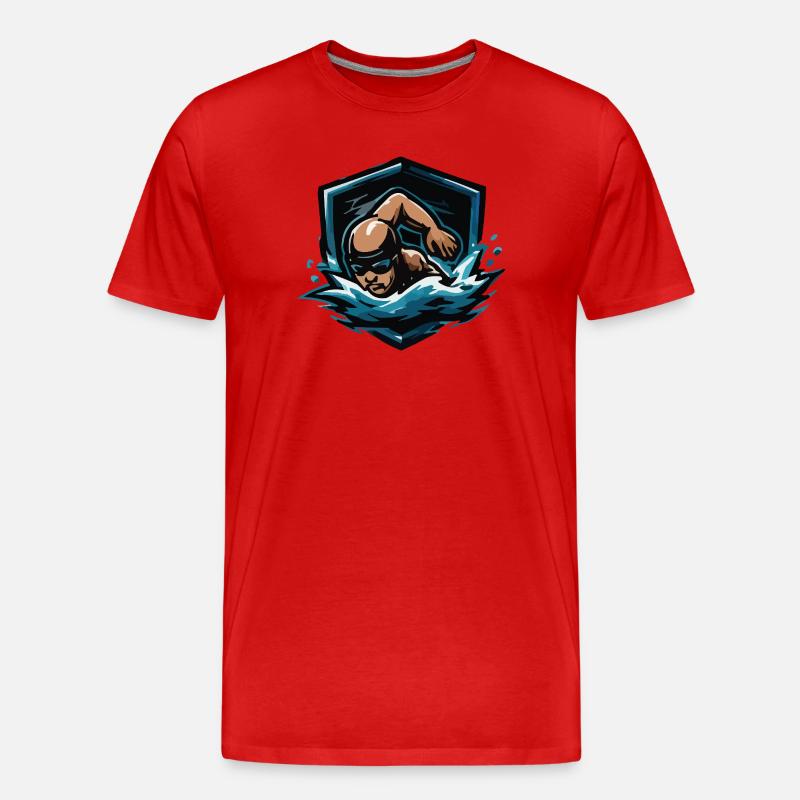 Wasserhelden Sprint - Männer Premium Bio T-Shirt - Rot