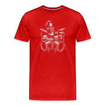 Napoleon plays drums. - Men's Premium Organic T-Shirt - red - Front - Damien (186cm)