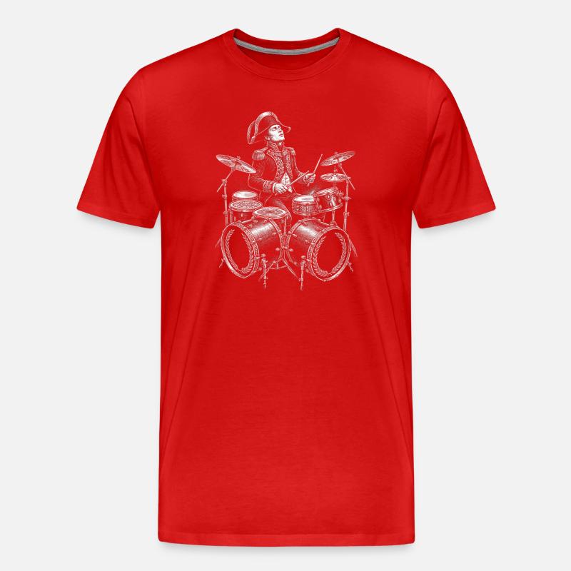 Napoleon spielt Schlagzeug. - Männer Premium Bio T-Shirt - Rot