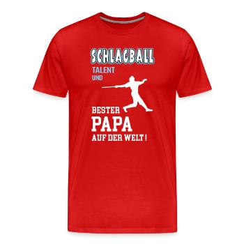 Schlagball Bester Papa Vater Vatertag Geburtstag - Männer Premium Bio T-Shirt - Rot - Vorne - Damien (186cm)