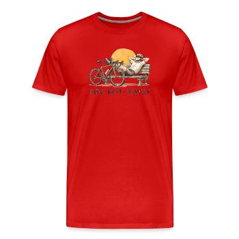 Rennrad Ride Rest Repeat lustiger Radsport Spruch - Männer Premium Bio T-Shirt - Rot - Vorne - Damien (186cm)