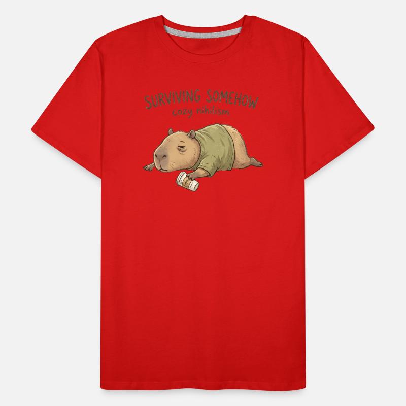 Cuddly Nihilism Capybara Men's Premium Organic T-Shirt